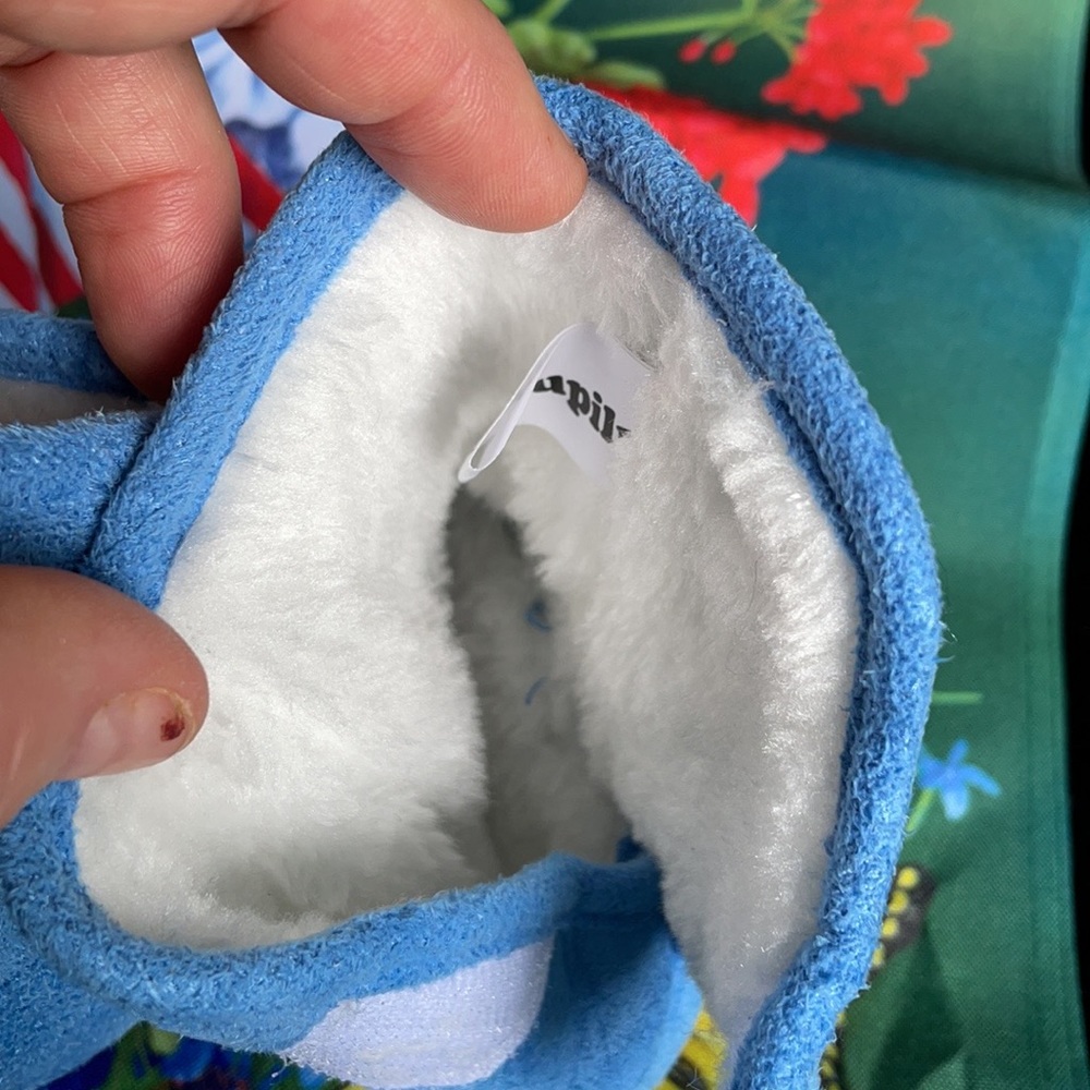 Lupilu Faux Light Blue Suede Fur Lined Boots 20-21 5-5.5 Infants Velcro Close